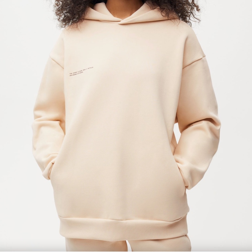 Pangaia 365 Signature Hoodie Sweatshirt in Sand Size M